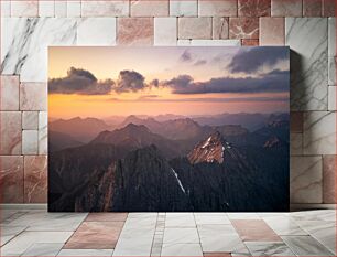 Πίνακας, Mountain Range at Sunset Οροσειρά στο ηλιοβασίλεμα