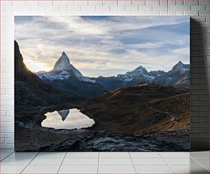 Πίνακας, Mountain Reflection at Sunrise Αντανάκλαση βουνού στην ανατολή του ηλίου