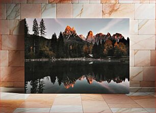 Πίνακας, Mountain Reflection at Sunset Αντανάκλαση βουνού στο ηλιοβασίλεμα