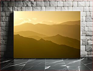 Πίνακας, Mountain Ridges at Sunset Ορεινές κορυφογραμμές στο ηλιοβασίλεμα