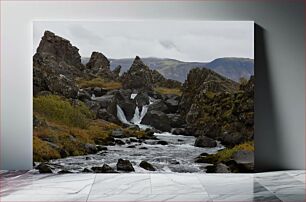 Πίνακας, Mountain Stream Surrounded by Rocky Terrain Ορεινό ρεύμα που περιβάλλεται από βραχώδες έδαφος