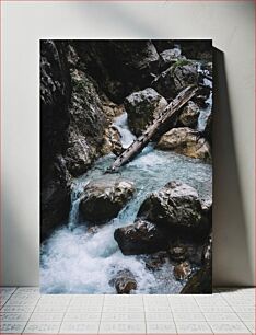 Πίνακας, Mountain Stream with Rocks Ορεινό ρέμα με βράχια