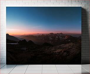 Πίνακας, Mountain Sunset Βουνό ηλιοβασίλεμα