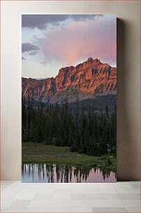 Πίνακας, Mountain Sunset Reflections Αντανακλάσεις στο ηλιοβασίλεμα του βουνού