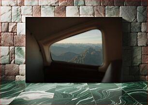 Πίνακας, Mountain View from Airplane Window Θέα στο βουνό από παράθυρο αεροπλάνου