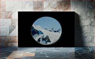 Πίνακας, Mountain View Through Circular Window Θέα στο βουνό μέσω κυκλικού παραθύρου
