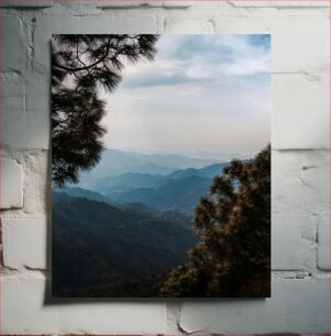 Πίνακας, Mountain View with Trees Θέα στο βουνό με δέντρα