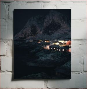 Πίνακας, Mountain Village at Night Ορεινό χωριό τη νύχτα