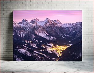 Πίνακας, Mountain Village at Sunset Ορεινό χωριό στο ηλιοβασίλεμα