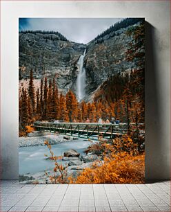 Πίνακας, Mountain Waterfall in Autumn Ορεινός καταρράκτης το φθινόπωρο