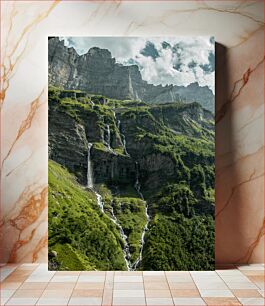 Πίνακας, Mountain Waterfalls Καταρράκτες βουνών