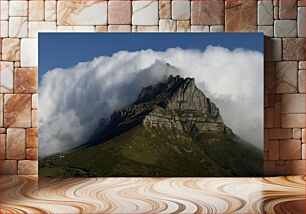 Πίνακας, Mountain with Cloud Cover Βουνό με Συννεφιά