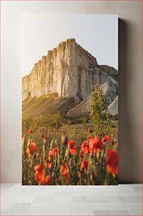 Πίνακας, Mountain with Red Poppy Field Βουνό με κόκκινη παπαρούνα