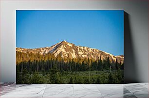 Πίνακας, Mountain with Snowy Peaks Βουνό με Χιονισμένες Κορυφές