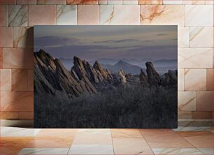 Πίνακας, Mountainous Landscape at Dusk Ορεινό τοπίο στο σούρουπο