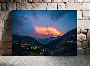 Πίνακας, Mountainous Sunset Road Ορεινός δρόμος ηλιοβασιλέματος