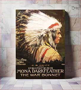 Πίνακας, Movie Poster for War Bonnet Starring Princess Mona Darkfeather (1914) chromolithograph art