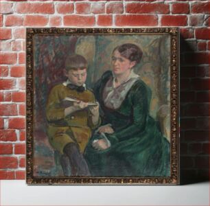 Πίνακας, Mrs. esther cederhvarf with her son, 1916, by Magnus Enckell