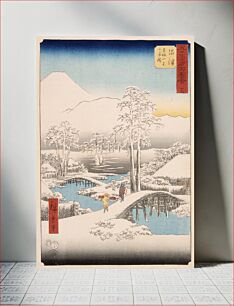 Πίνακας, Mt. Fuji and Mt. Ashigara from Numazu in Clear Weather after a Snowfall by Utagawa Hiroshige