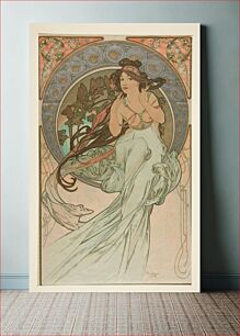 Πίνακας, Music, from Les Arts (1898) by Alphonse Mucha