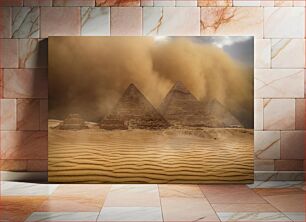 Πίνακας, Mystical Pyramids in a Sandstorm Μυστικές πυραμίδες σε μια αμμοθύελλα