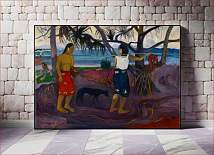 Πίνακας, Nabi. Tahiti. Landscape with two females and a dog