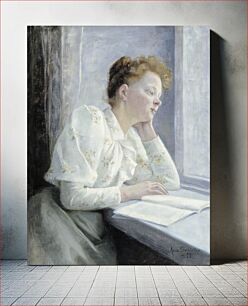 Πίνακας, Nainen ikkunan ääressä, 1893, Anna Sahlstén
