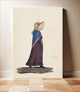 Πίνακας, Nainen, saali ja hattu, 1820 - 1829, Wilhelm von Wright