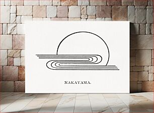 Πίνακας, Nakayama, rising sun &amp; river illustration