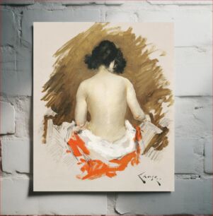 Πίνακας, Naked Japanese woman with a kimono, vintage erotic art. Nude (1901) by William Merritt Chase
