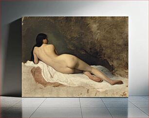 Πίνακας, Naked woman posing sexually and showing her bum, vintage art. Study of a Reclining Nude (1841) by Isidore Pils