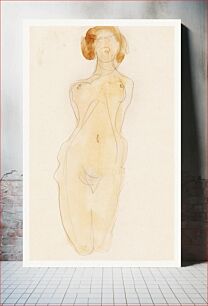 Πίνακας, Naked woman posing sexually, vintage nude illustration. Extase by Auguste Rodin