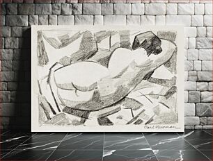 Πίνακας, Naked woman showing her bottom. Reclining Nude Women by Carl Newman