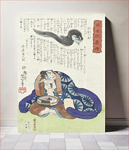Πίνακας, Namakubi Rokuzō Watching a Head Fly through the Air by Tsukioka Yoshitoshi