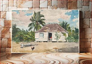 Πίνακας, Native hut at Nassau (1885) by Winslow Homer