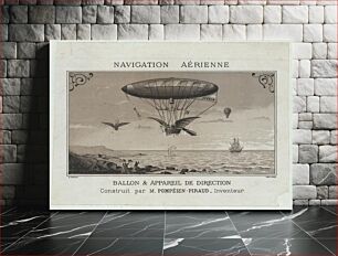 Πίνακας, Navigation aérienne. Ballon & appareil de direction construit par M. Pompéien-Piraud, inventeur / / B. Arnaud
