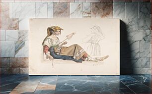 Πίνακας, Neapolitan Woman (recto); Study for an Interior (verso)