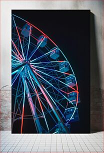 Πίνακας, Neon Ferris Wheel at Night Ρόδα λούνα παρκ νέον τη νύχτα