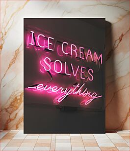 Πίνακας, Neon Ice Cream Sign Πινακίδα νέον παγωτού