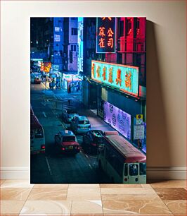 Πίνακας, Neon-lit Night in the City Νύχτα στην πόλη με νέον φωτισμό