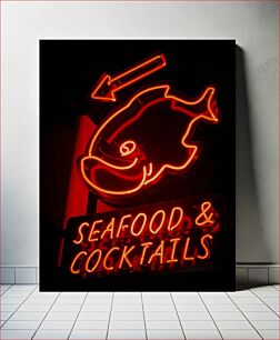 Πίνακας, Neon Seafood and Cocktails Sign Πινακίδα Neon Seafood and Cocktails