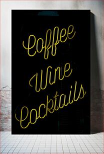 Πίνακας, Neon Sign with Beverages Πινακίδα νέον με ποτά