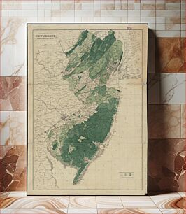 Πίνακας, New Jersey showing forest area and its relation to the principal watersheds