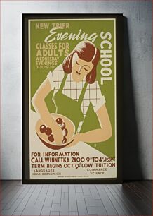 Πίνακας, New Trier evening school Classes for adults, Wednesday evenings (1936) poster