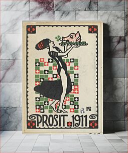 Πίνακας, New Years Card: Cheers 1911 (Prosit)