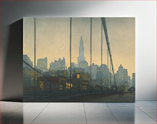 Πίνακας, New York - Brooklyn bridge (1927) by František Tavík Šimon
