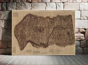 Πίνακας, New York City, photographed from two miles up in the air (1922) from The Lionel Pincus and Princess Firyal Map Division