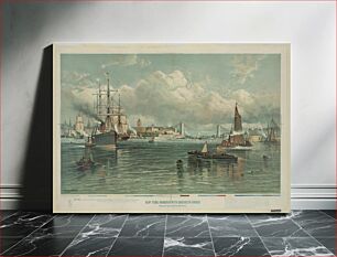 Πίνακας, New York Harbour with Brooklyn Bridge / Andrew Melrose
