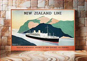 Πίνακας, New Zealand's Shipping poster (1930), vintage illustration