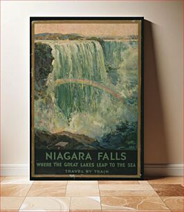 Πίνακας, Niagara Falls, where the Great Lakes leap to the sea. Travel by train Fredric C. Madan
